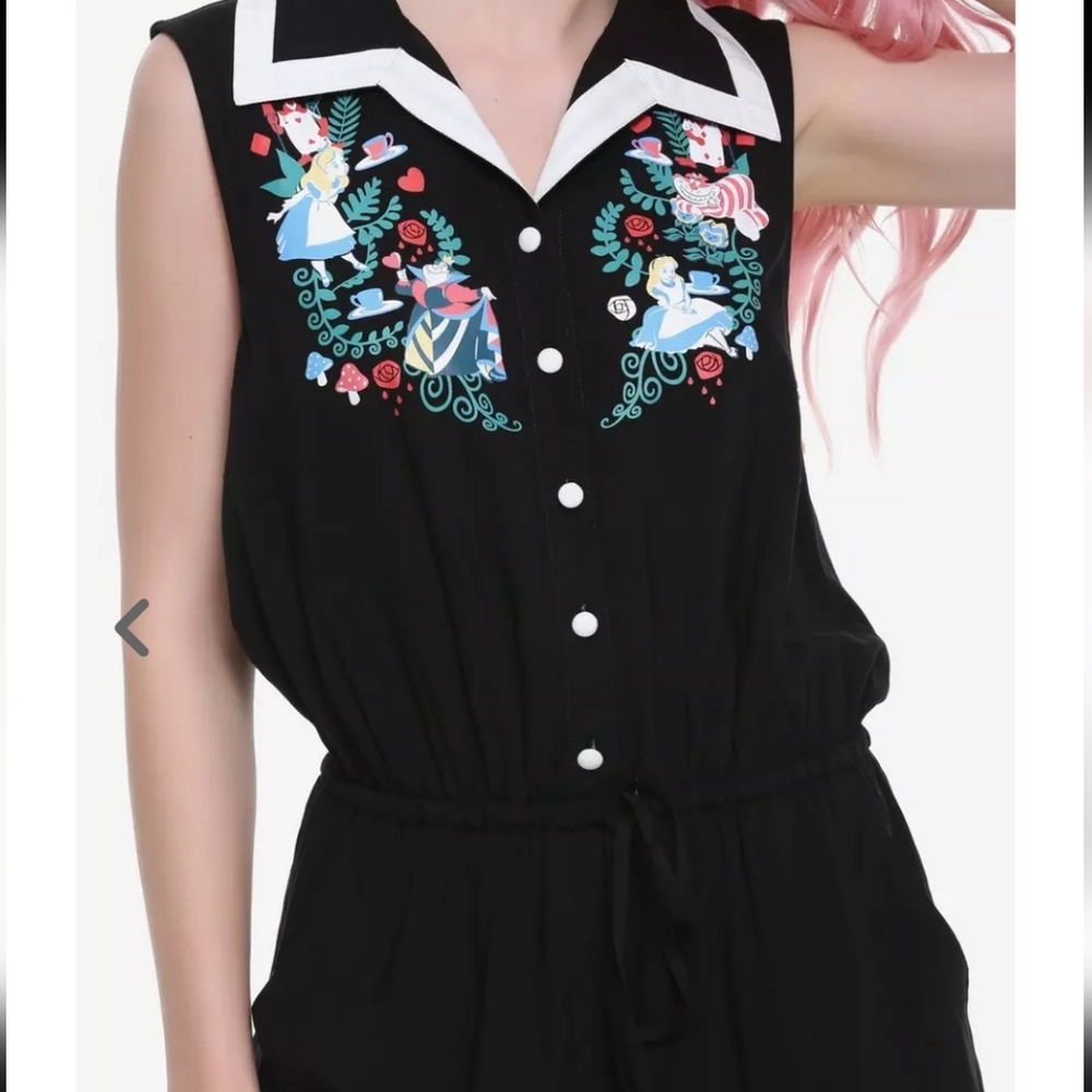 Disney Alice in Wonderland Retro Roses Romper Small Junior